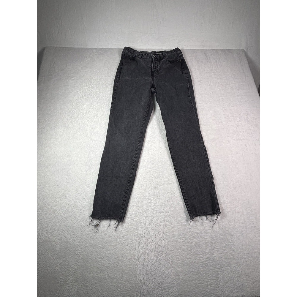 Old Navy O.G. Straight Jeans Womens 4 Gray High Rise Charcoal Denim Stretch